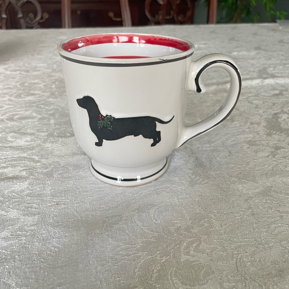 Festive spectrum mug and blue sky clay works Dachshund Mug and Ornament Set - Picture 10 of 16